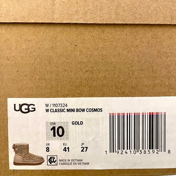 New Gold Uggs Classic Mini Bow Cosmos 10 - Picture 12 of 13